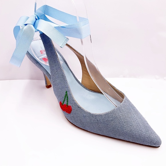 🆕{MR Man Repeller} Pacha Sling Back Kitten Heels - Picture 2 of 16